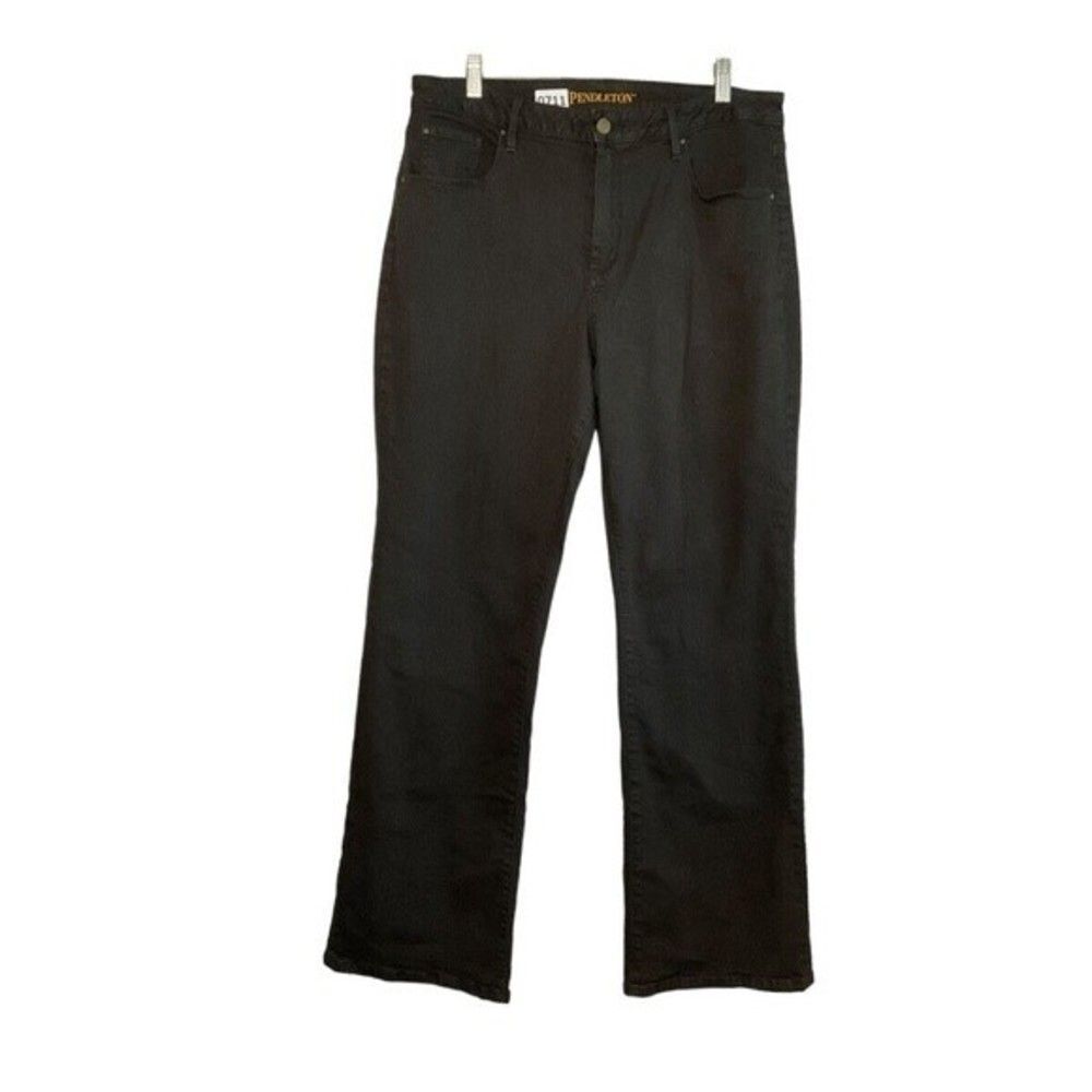 Pendleton Womens Size 16 Black Mid Rise Cut Dark Wash Straight‎ Jeans